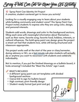 Spray Paint Can Identity Art Project | Get-to-Know-You & SEL Activity
