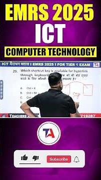 EMRS 2025 ICT 🔥 | Tier 1 में आने वाले MOST IMPORTANT ICT Questions | Must-Watch! #shorts #EMRSICT