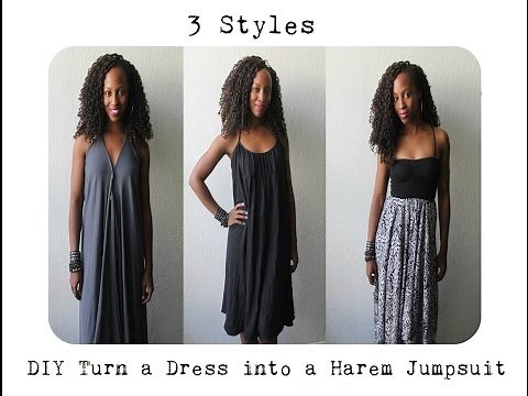 DIY| Transform a Dress Into a Harem Jumpsuit