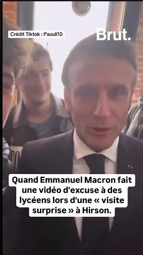 When Emmanuel Macron apologizes to high school students during a surprise visit to Hirson (Aisne)