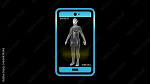 Animation HUD Hologram of face scan to identify and verify identity to access and sign in to online network security system. Security online networking concept, 4K footage