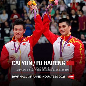 What a pair 🤝 Cai Yun & Fu Haifeng 🇨🇳 World Championships 🏆🏆🏆🏆 Olympics 🥇🥈 Another Olympic 🥇 for Fu Haifeng in 2016! | BWF — Badminton World Federation
