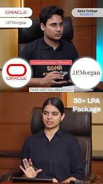 How he got placed in Oracle & qualified JP Morgan ?
