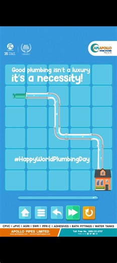This World Plumbing Day, let’s celebrate the importance of strong, reliable plumbing for a smooth and hassle-free life. Happy World Plumbing Day!👨🏻‍🔧🔧💦 #WorldPlumbingDay #Plumbers #PlumbingLife #APLApollo #ApolloPipes #APLBond #NeverCracksUnderPressure #HarPressureSeBeasar #MadeForLife | Apollo Pipes Limited