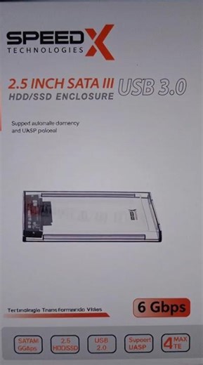 💾⚡ SPEEDX 2.5" SATA HDD/SSD ENCLOSURE – USB 3.0 ⚡💾