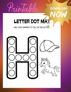 Letter H Dot Marker Page Printable Learn the Letter H Activity Preschool Letters