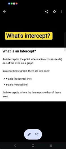What's intercept? #statistics #intercept #mathematics #graph