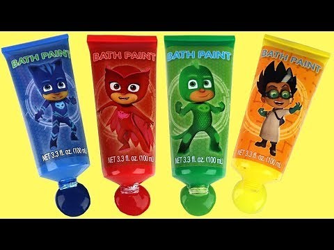 PJ Masks Héroes en Pijamas de Pintura de Baño Bañera Coloreada