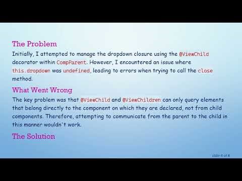 How to Trigger ngbDropdown Methods from a Parent Component in Angular