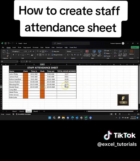 staff Attendance #viral #viralvideo #india #excel_tutorials