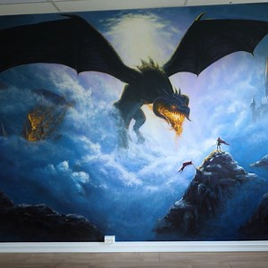 904K views · 31K reactions | Painting a Huge Dragon Mural on my Office Wall (Timelapse)! A while back I decided to liven up our office a bit by painting a huge Dragon Mural on the back wall! This was my first mural project, so it was super scary haha. Let me know what you thing! | Nerdforge | Facebook