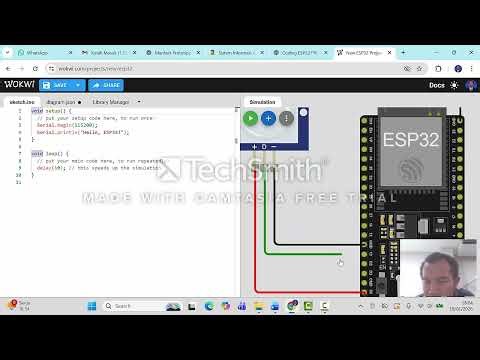 aplikasi keamanan gudang berbasis IoT esp32 di wokwi