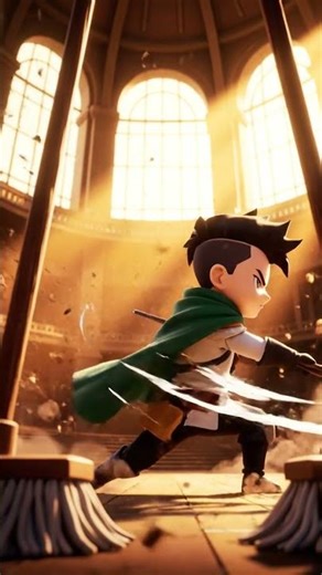 Chibi Levi's Epic Cleaning Battle!
