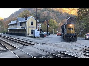 Loaded Coal Train Crosses Giant Bridge With Me On It! Thurmond West Virginia Trains, RJ Corman & CSX