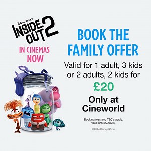10K views · 23 reactions | Experience the emotions of #InsideOut2 with the WHOLE family, with our new Inside Out 2 offer 易 Get 4 tickets for £20 using the code: 헙헔헠ퟮퟬퟬퟬퟬퟬퟬퟬퟬퟭퟰퟴퟳퟴ ✨  bit.ly/InsideOut2Offer | Cineworld Cinemas | Facebook