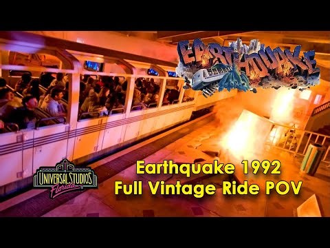 Earthquake FULL Ride POV 1992 - Extinct Universal Studios Florida Ride - Still a Classic!