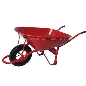 [Hot Item] 90L Red Spray Painted Pneumatic Wheel Metal Wheel Barrow for Garden Construction (Wb7503)