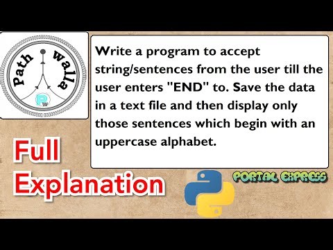 Write a program to accept string/sentences from the user till the user enters END to. Save the data