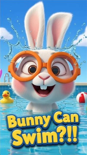 Bunny can swim?#swimming #bunny #fyp #shorts