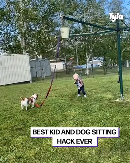 This clothesline hack is perfect for dog and babysitting duties! 🐶👶 | LADbible Australia
