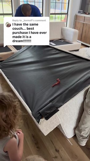 Replying to @_lexmoff We’re obsessed with this sectional! It’s so cozy and perfect for a family. It’s called, “The Rawcliffe,” from Ivan Smith Furniture. It’s tan and cream with some grey only in the pillows. #sectional #livingroommakeover #transitional #couch #cozy #ivansmith