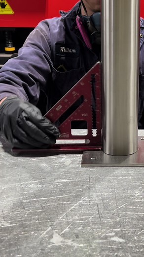 One way to use the carpenter’s #square in #welding flanges/base posts/ 90 deg pipe elbows #weld #tips