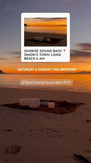 It was so lovely last weekend - i’m doing two more Sunrise 🌅 Sound Baths this weekend🤗. 📍Long Beach, Simon’s Town 28 Feb. Saturday 6 - 7 Sunrise 1 March Sunday 6 - 7 Sunrise 🌅 book: www.LeandraBesters.com/events You can make a direct payment via : https://book.stripe.com/aFa8wPahP16S7FL2J843S0I Or if you like to read more about the sound bath location FAQ https://www.leandrabesters.com/events #capetown #capetownevents #yoga #soundbath