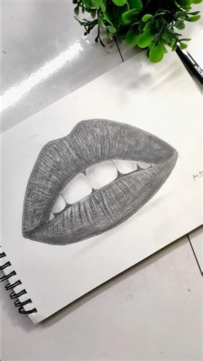 Realistic Lips Drawing 😳 Wait For End!