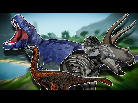T. Rex, Triceratops, & Ornithomimus in ROBLOX Dinosaur Game!