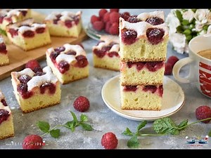 Fruit Sponge Cake (Raspberry) I Recipe-Video
