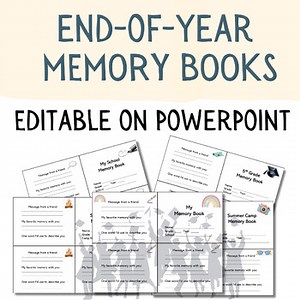 Printable and Editable End of Year Graduation and Summer Camp Memory Booklet