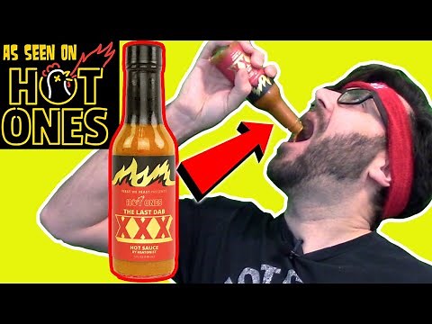 Hot Ones The Last Dab XXX Hot Sauce! Pepper X! Drinking Hot Sauce!