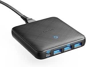 Anker Charger, 65W 4 Port Charging Station, PIQ 3.0 & GaN Fast USB Charger Adapter, PowerPort Atom III Slim Wall Charger - 45W USB C Port, Ideal for MacBook, Laptops, iPad Pro, iPhone, Galaxy, Pixel