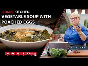 Vegetable Soup with Poached Eggs