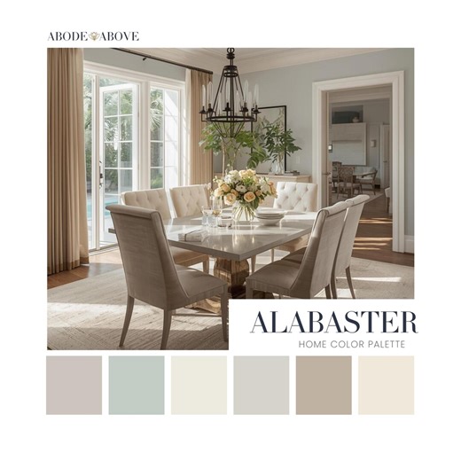 Neutral Paint Color Scheme, Sherwin Williams Alabaster Palette (printable) - Etsy
