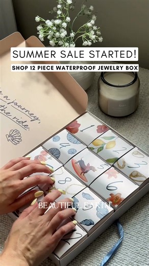 The 12-Piece Waterproof Bundle! 💦 Sold out 5x last summer - choose any 12 waterproof & tarnish-free pieces. Comes in our limited edition summer box ☀️🏖️ Selling fast - don’t miss out again! Shop now → beautifulearthboutique.com/products/build-your-own-summer-box-12-pieces | Beautiful Earth Boutique