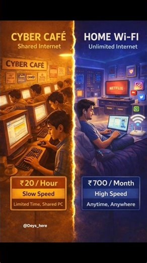 Cyber Cafe ₹20/hour vs Home Wi-Fi ₹700/month | Which is Cheaper in India? | Middle Class Reality