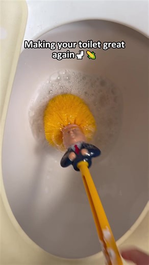 I blinked and the President was scrubbing toilets 😭🚽💀#funny#fyp#comedy#toiletbrush#tiktokshopholidayhaul