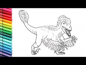 How to Draw the Utahraptor Dinosaur - Drawing and Coloring New Velociraptor - Dinosaur Color Pages