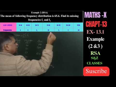 Maths X | Ex-13.1| RSA Example 3 | CBSE | NCERT | Statistics | S&Z Classes