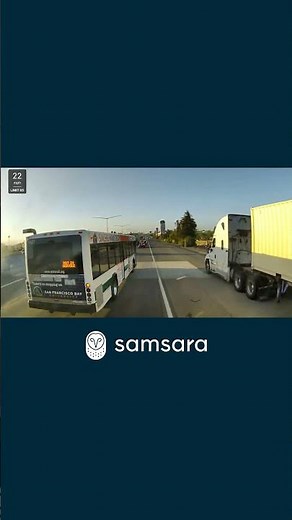Samsara Dash Cam Captures Near Miss with Bus on Highway...