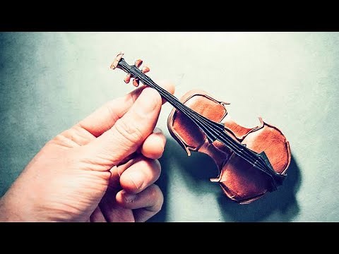 Origami violin by Gen Hagiwara