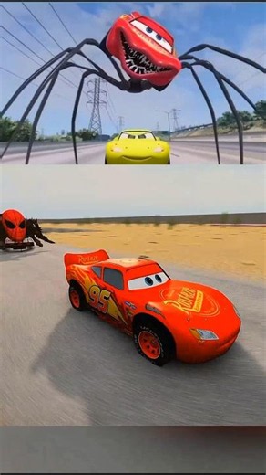 Lightning McQueen vs Spider Monster! Can He ESCAPE? 😱🚗 | BeamNG.drive