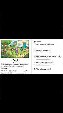 Cambridge Starters Listening Test Part 2 | Sample Test 3 | Write a Name or a Number