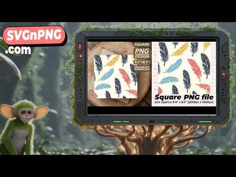 Colorful Feather Pattern PNG file | Commercial Use Options