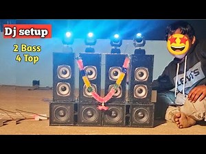 Mini Dj Sound Setup 🤩🔥🔥 2 Bass 4 top with Sharpy light | 4 Inch duble bass dj setup loding mini dj 🔥