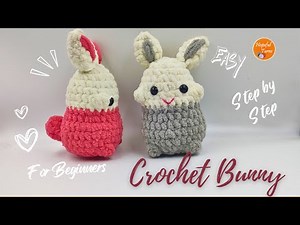 Crochet Mini Bunny - Beginner-friendly Tutorial | Quick and Easy Crochet, Low-sew Amigurumi Bunny