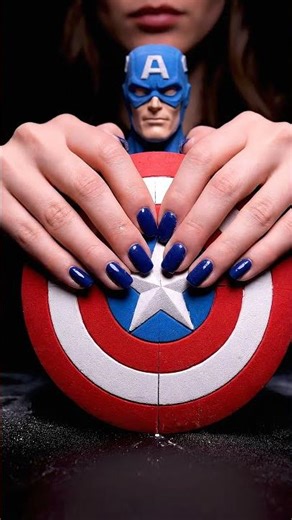 ASMR Captain America crush #asmr #satisfying #shortvideo #shorts #viral #marvel #comics #hero #nails