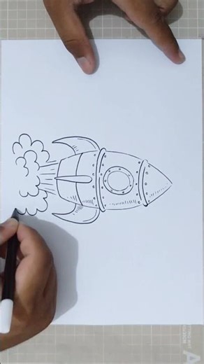 How to Draw ROCKET SHIP LAUNCHING