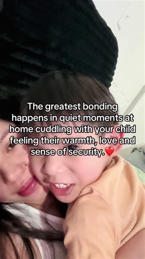 The greatest bonding happens in quiet moments at home cuddling with your child, feeling their warmth, love and sense of security❤️ #fyp #quotes #toddlersoftiktok #parents #love